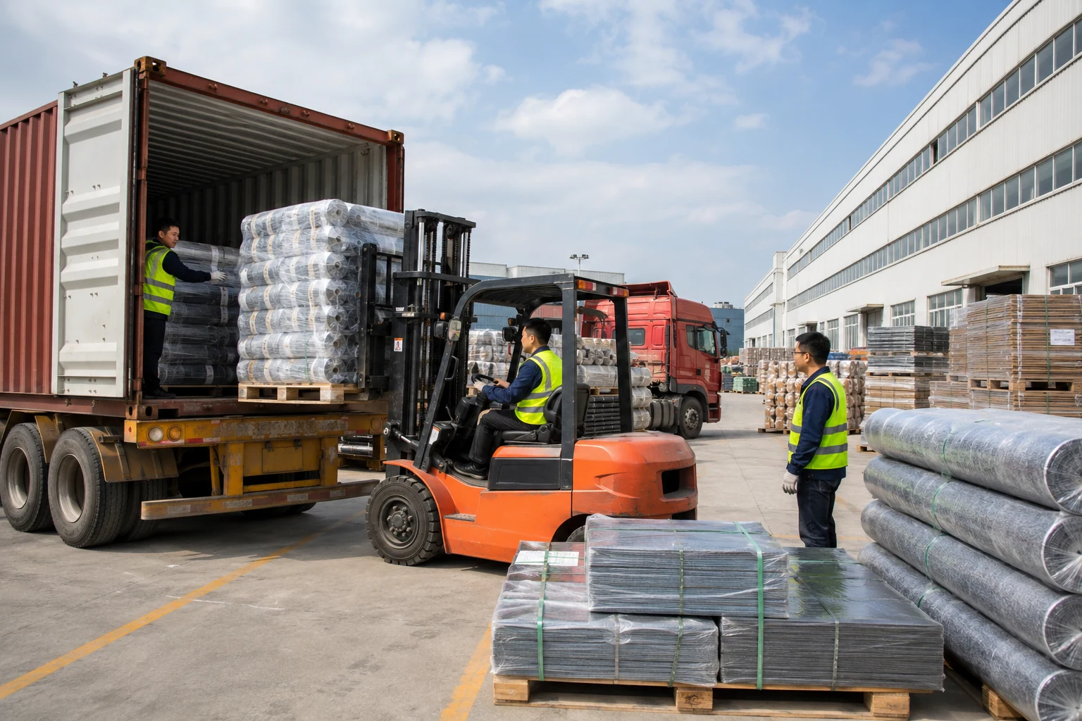 Carpet factory export loading and logistics