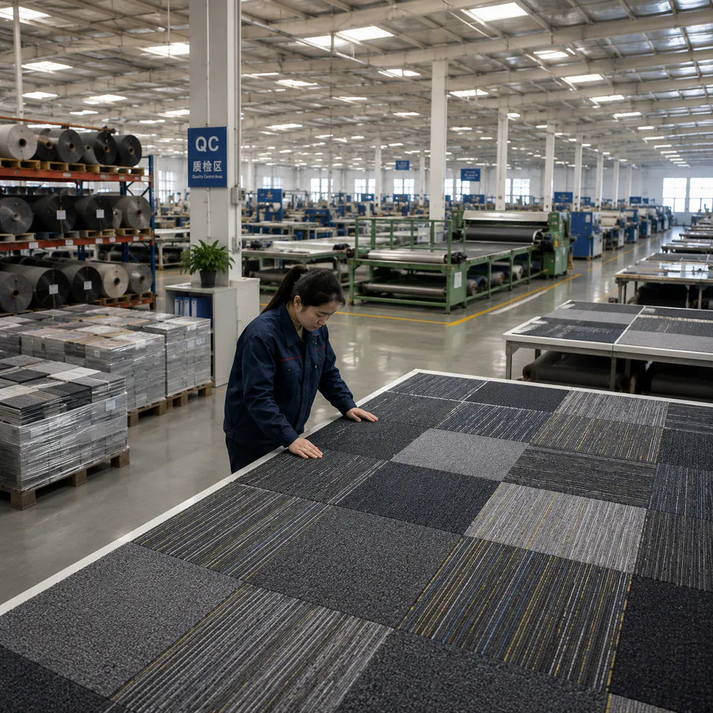 Commercial carpet quality control inspection