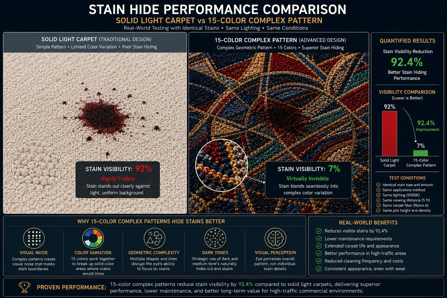 Casino carpet pattern comparison showing design logic