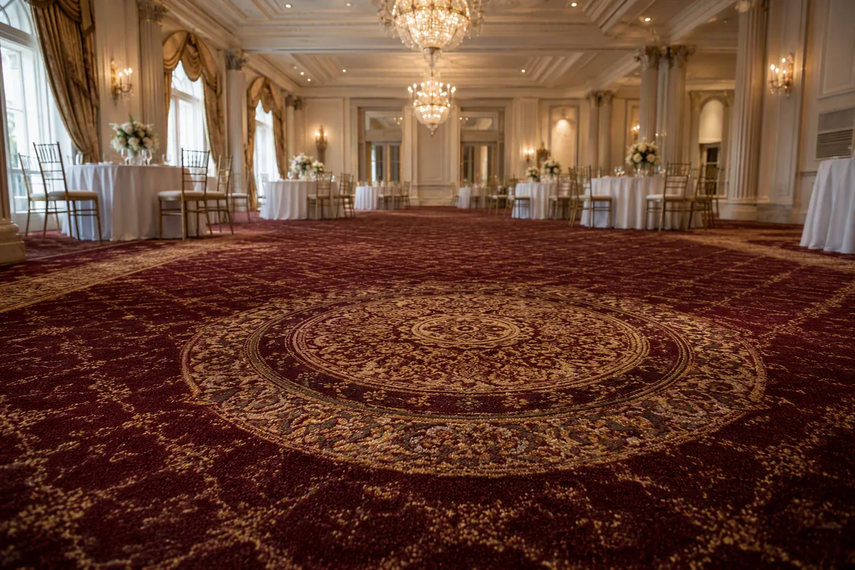 Event hall and ballroom carpet planning reference for Romania