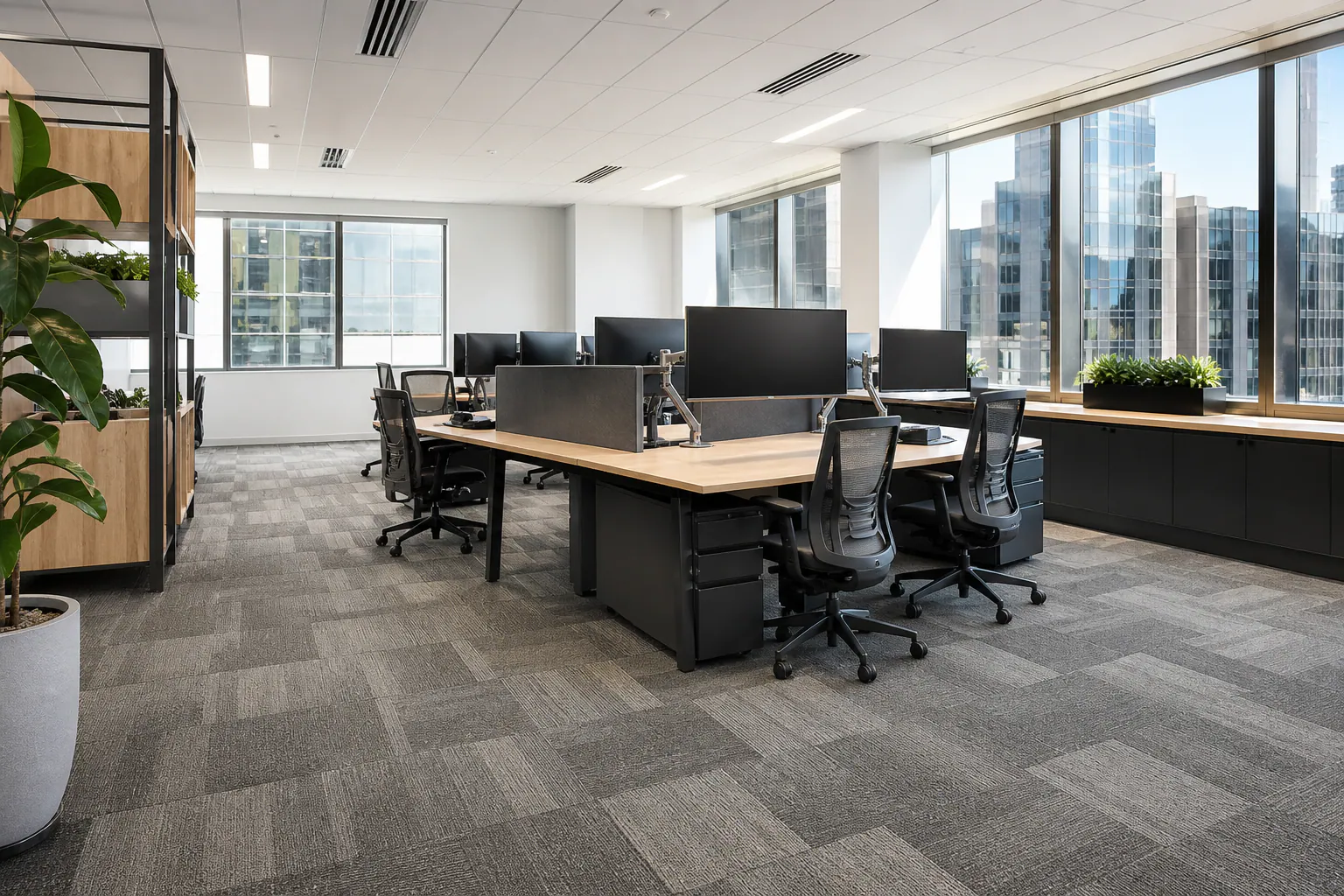 Australia office carpet tiles for chair-wheel zones and replacement cycles