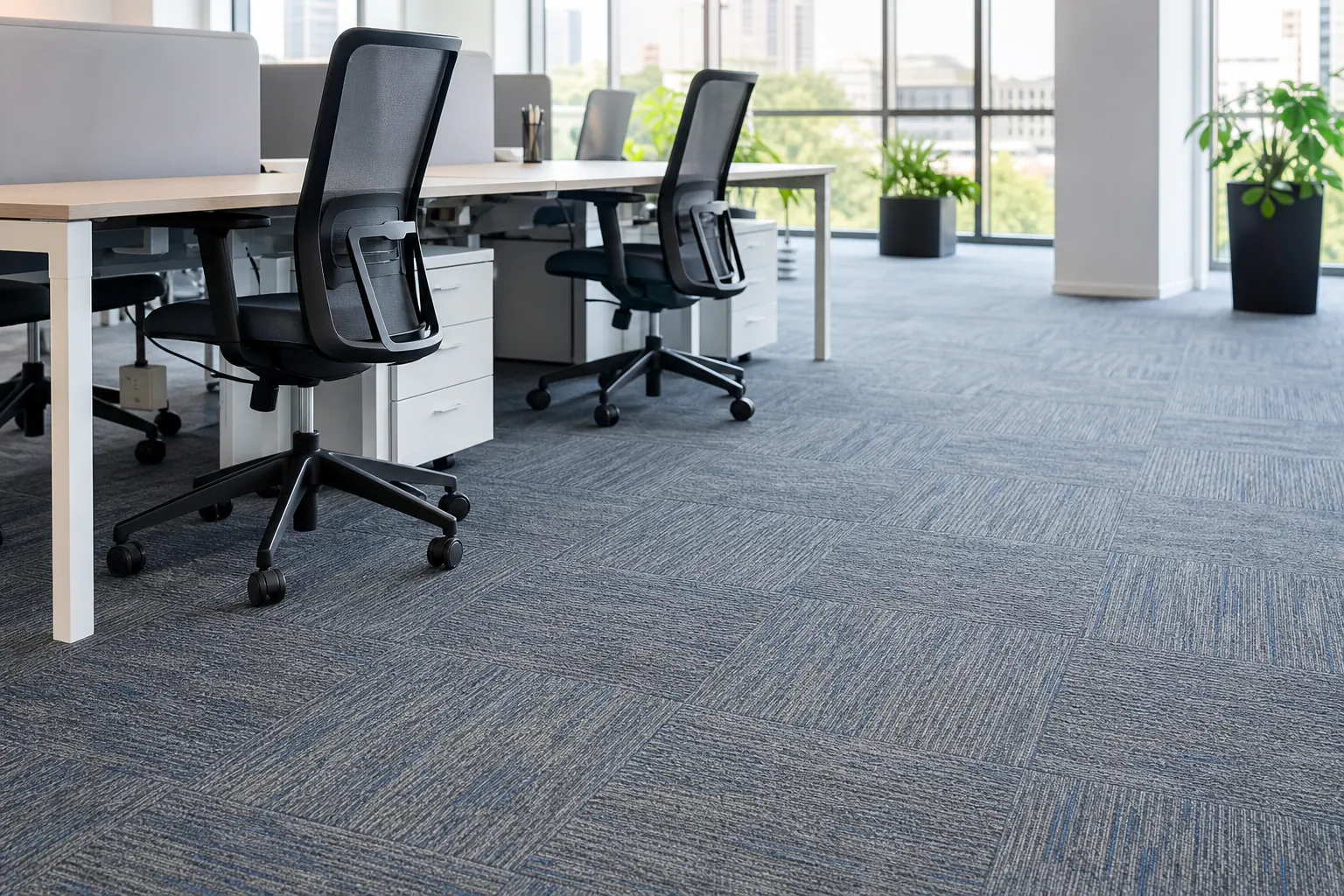 Romania office carpet tiles installed in a modern commercial workspace