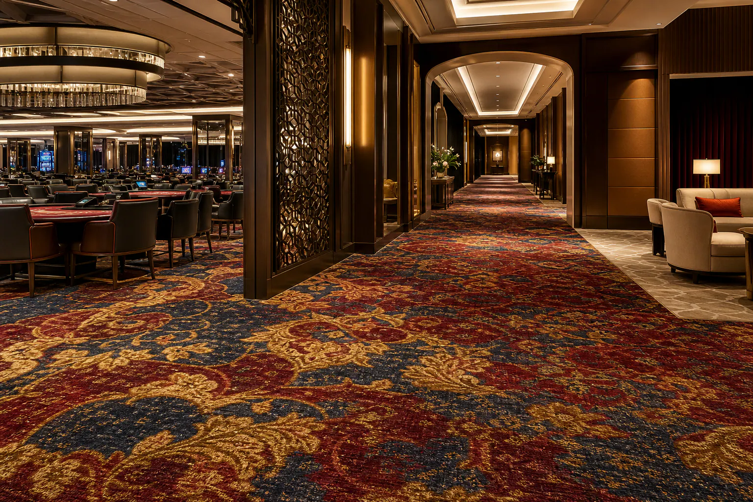 Singapore casino carpet for gaming floor and VIP hospitality zones