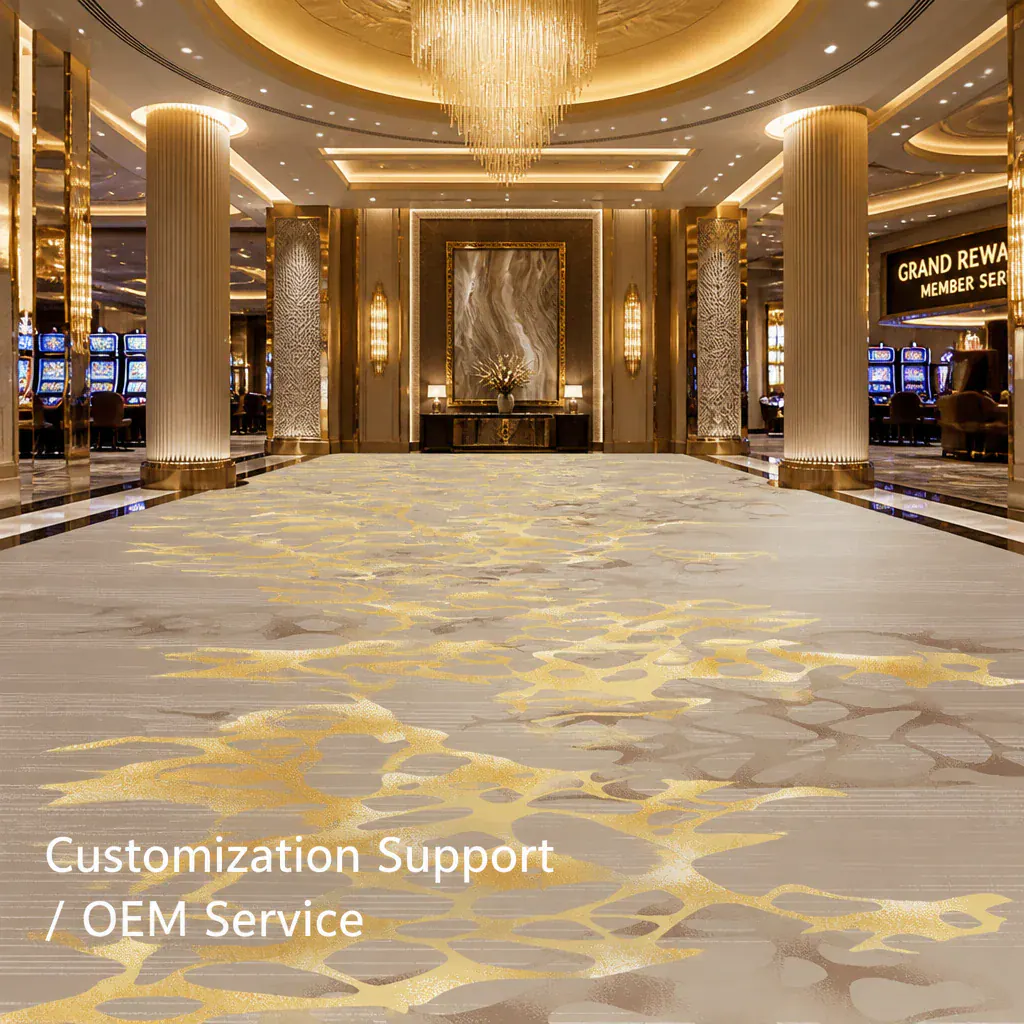Customization and OEM service carpet for Singapore casino corridor projects