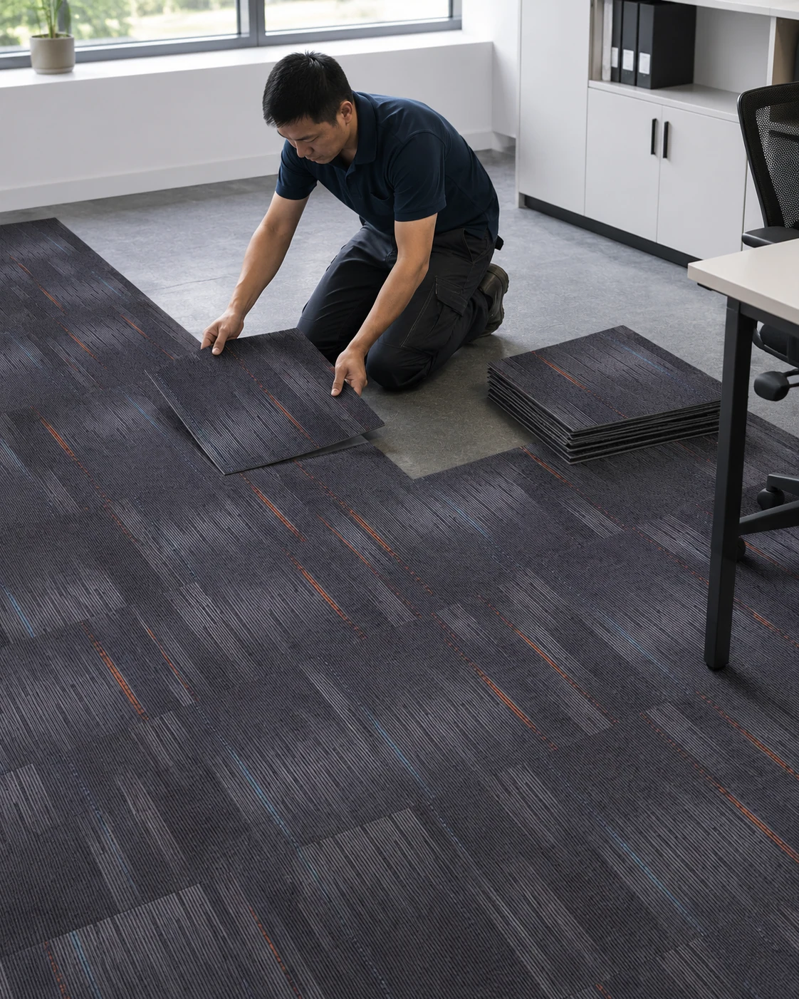 commercial carpet tile replacement Budapest office carpet tile phased installation planning