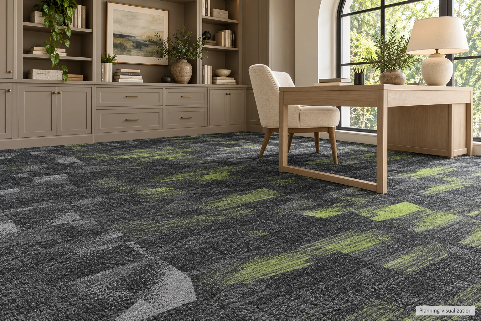 Balance 50×50 cm PP Carpet Tiles with PVC Backing: design or material reference 4; verify the physical sample