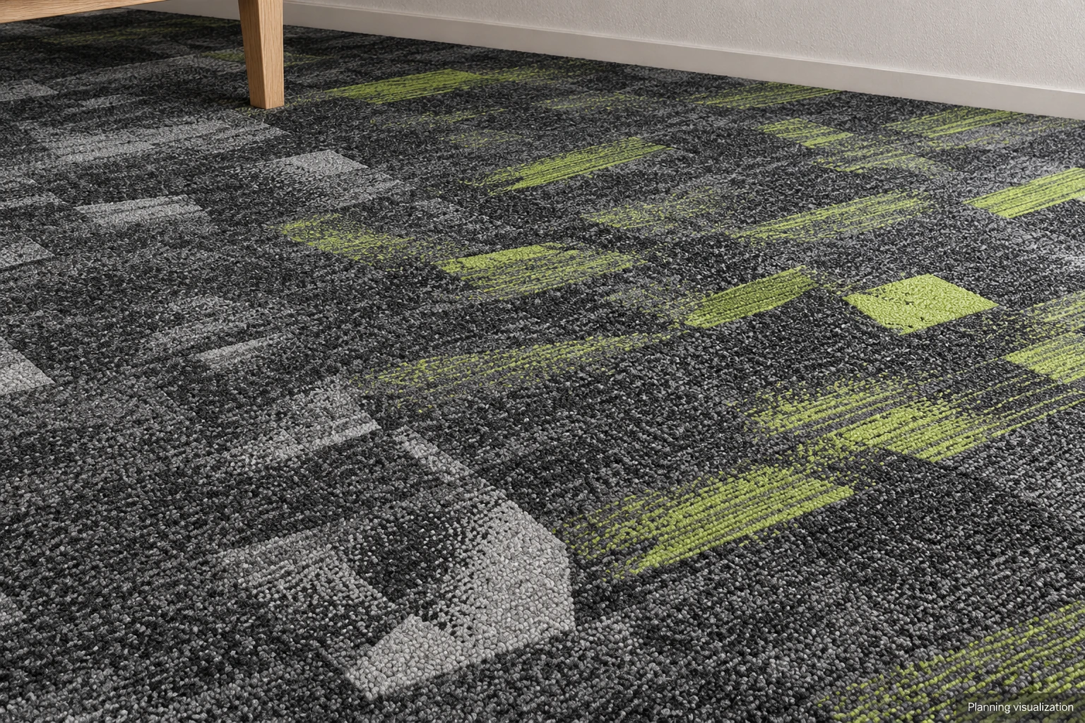 Balance 50×50 cm PP Carpet Tiles with PVC Backing: design or material reference 7; verify the physical sample
