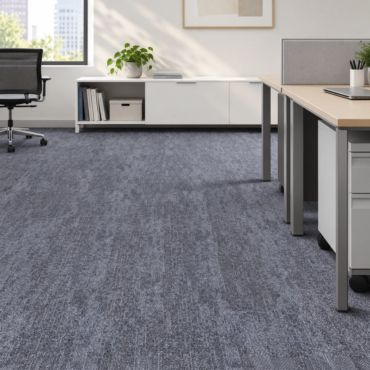 50×50 cm PP Loop Carpet Tiles with Bitumen Backing: design or material reference 2; verify the physical sample