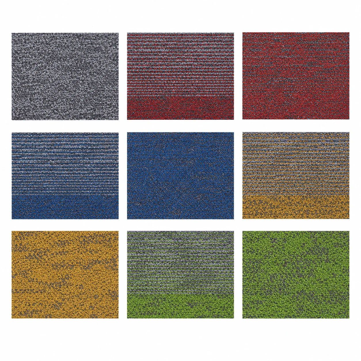 50×50 cm PP Loop Carpet Tiles with Bitumen Backing: design or material reference 3; verify the physical sample