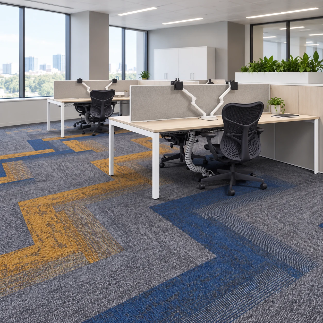 50×50 cm PP Loop Carpet Tiles with Bitumen Backing: design or material reference 4; verify the physical sample