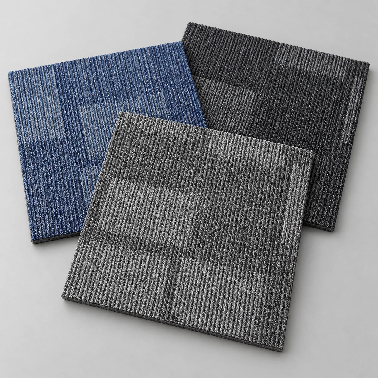 Linear Block PP Carpet Tiles 50×50 cm for Offices: design or material reference 4; verify the physical sample